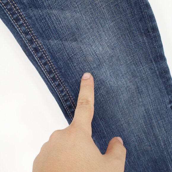 Rock Revival Jeans Womens 28 Gwen Boot Blue Flap Thick Stitch Low Rise Denim - Picture 14 of 14